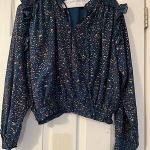 Elan Blue Floral Blouse